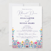 カラフルなメキシカンフィエスタ レインボーリハーサルディナー 招待状 (正面)