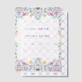 カラフルなメキシカンフィエスタ レインボー フォト ウェディング ベラム紙招待状 (オフセット (招待状))