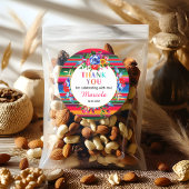 カラフルなメキシカンフラワー＆セラペのお礼 フェイバー ラウンドシール