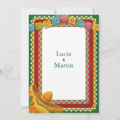 カラフルなメキシコのフィエスタでの私たちの結婚式 招待状 (裏面)