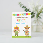 カラフルなメキシコのフィエスタの子供の誕生日招待状 招待状 (スタンド正面)