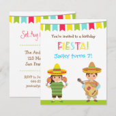 カラフルなメキシコのフィエスタの子供の誕生日招待状 招待状 (正面/裏面)