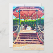 カラフルなメキシコの町のキオスクでの絵のような結婚式 招待状 (裏面)