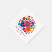 カラフルなメキシコの花嫁衣装 スタンダードカクテルナプキン (角)