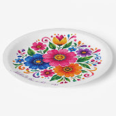 カラフルなメキシコの花嫁衣裳 ペーパープレート (アングル)