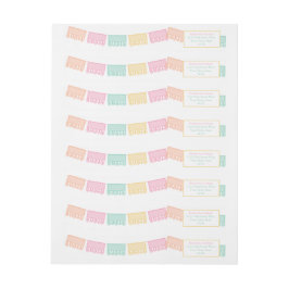 カラフルなメキシコ風タコのフィエスタ誕生日パーティー ラップアラウンドラベル