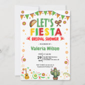 カラフルなメキシコ風ブライダルシャワー Let's Fiesta 招待状 (正面)