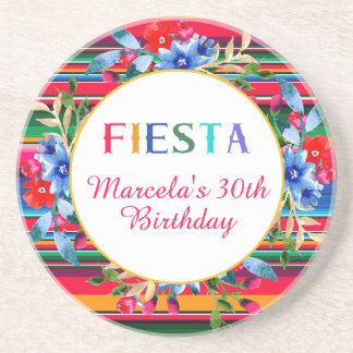 カラフルなメキシコ セラペ フィエスタ 誕生日 コースター