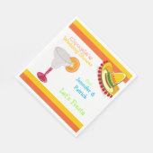 カラフルなメキシコ フィエスタ カップルの結婚前お祝いパーティー スタンダードランチョンナプキン (角)