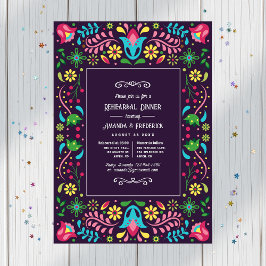 カラフルなメキシコ フィエスタ リハーサル ディナー 招待状