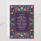 カラフルなメキシコ フィエスタ リハーサル ディナー 招待状 (正面)