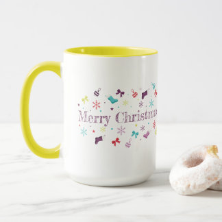 カラフルなメリークリスマス水彩マグカップ マグカップ