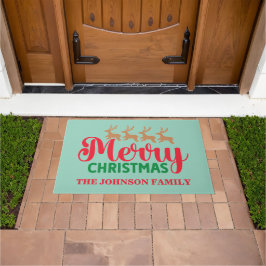 カラフルなメリークリスマス ドアマット