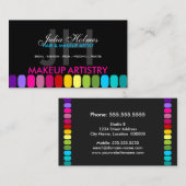 カラフルなメーキャップアーティスト 名刺 (正面/裏面)