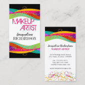 カラフルなメーキャップアーティスト 名刺 (正面/裏面)