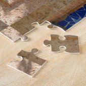 カラフルなモザイクタイルのユリ ジグソーパズル (側面)