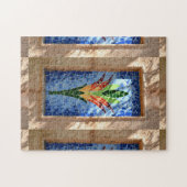 カラフルなモザイクタイルのユリ ジグソーパズル (横)