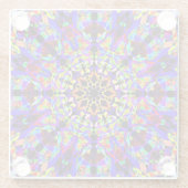 カラフルなモザイク曼荼羅 ガラスコースター (裏面)