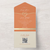 カラフルなモダンウェディングQRコード オールインワン招待状 (内側)