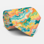 カラフルなモダンウォーターカラープリント ネクタイ (ロール)