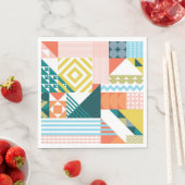 カラフルなモダン幾何学抽象パターン スタンダードランチョンナプキン (インサイチュ)