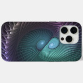 カラフルなモダン抽象フラクタルアートの二重螺旋 Case-Mate iPhoneケース (裏面 (横))