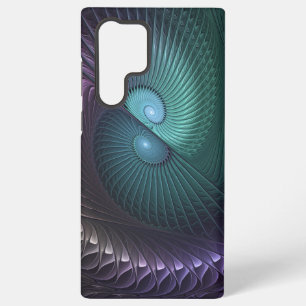 カラフルなモダン抽象フラクタルアートの二重螺旋 SAMSUNG GALAXY S22 ULTRAケース
