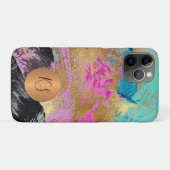 カラフルなモダン抽象芸術ゴールドグラマーモノグラム Case-Mate iPhoneケース (裏面(横))