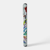 カラフルなモノグラム iPhone 15ケース (左側面)