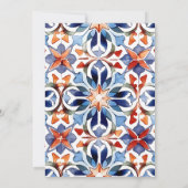 カラフルなモロッカン幾何学タイルの誕生日 招待状 (裏面)