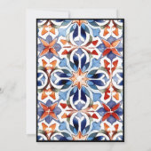 カラフルなモロッカン幾何学タイルの誕生日 招待状 (裏面)
