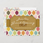 カラフルなモロッコのクローバーのカスタムなイベントカード インビテーションポストカード (正面/裏面)