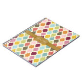 カラフルなモロッコのクローバーのカスタムのノート ノートブック (左側)