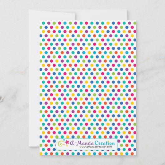 カラフルなモンスターの誕生日のパーティの招待状 招待状 (裏面)