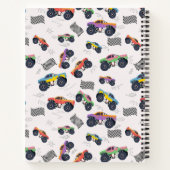 カラフルなモンスター トラック レース 子供 カスタム名 ノートブック (裏面)