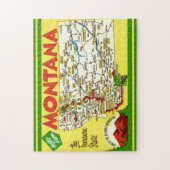 カラフルなモンタナ州の地図 11x14 ジグソーパズル (縦)