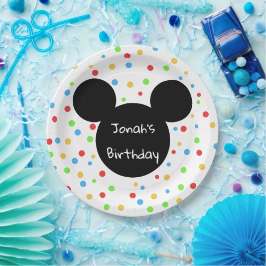 カラフルなヤナギタンポポの子供のテーマの誕生日のクラシック ペーパープレート (パーティー)