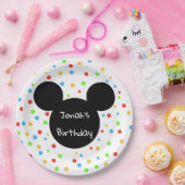 カラフルなヤナギタンポポの子供のテーマの誕生日のクラシック ペーパープレート (パーティー)