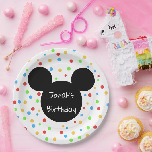 カラフルなヤナギタンポポの子供のテーマの誕生日のクラシック ペーパープレート (パーティー)