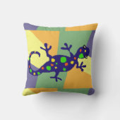 カラフルなヤモリの芸術 クッション (裏面)