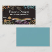 カラフルなヤーンの編み物針の名刺 名刺 (正面/裏面)