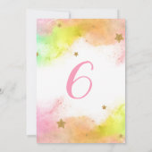 カラフルなユニコーンの誕生日招待状 招待状 (裏面)