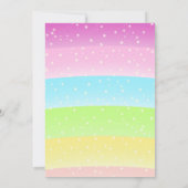 カラフルなユニコーンの誕生日招待状 招待状 (裏面)