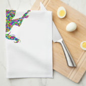 カラフルなユニコーン キッチンタオル (四つ折り)