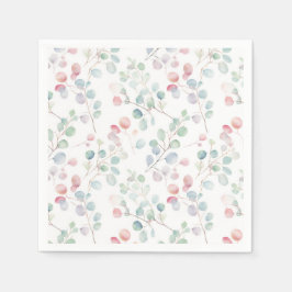 カラフルなユーカリの葉の紙 スタンダードカクテルナプキン