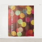 カラフルなライトのクリスマス写真撮影用背景 タペストリー (正面)