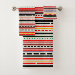 カラフルなライン バスタオルセット