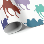 カラフルなラクダパターン ラッピングペーパー (ロールコーナー)