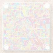 カラフルなラスベガス、ネバダの地図 ガラスコースター (裏面)