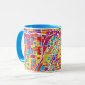 カラフルなラスベガス、ネバダの地図 マグカップ (正面左)